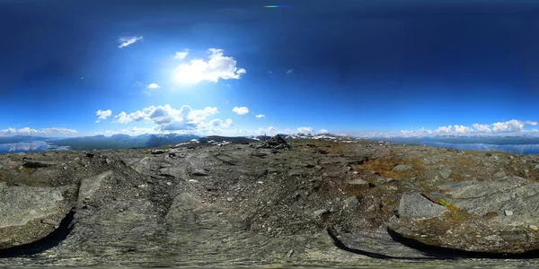 Panorama Esférico Pico Monte Nuolja Norrbotten Suécia Projeção Equivalente Retangular — Fotografia de Stock