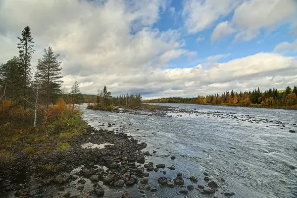 Vue Sur Rivière Pite Ljusselforsen Laponie — Photo