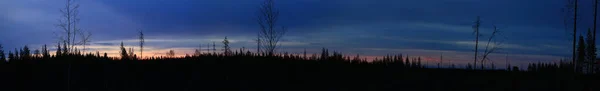 Foto Panoramica Del Cielo Crepuscolo Vasterbotten Svezia — Foto Stock