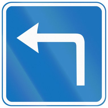 Danimarka yol işareti - Sola dön.