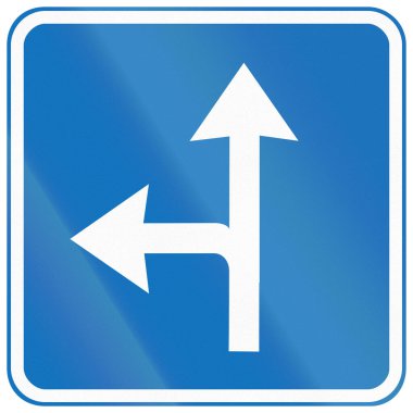 Danimarka yol işareti - Düz veya sola devam et.