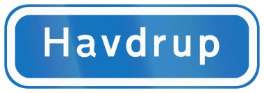 Danimarka 'da yerel yol işareti Havdrup.