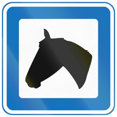 Danimarka servis yolu tabelası - damızlık at çiftliği.