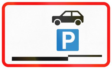 Danimarka 'ya ek yol tabelası - Kaldırıma park etme izni.