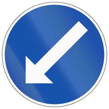 Mandatory road sign in Finland - Keep left.
