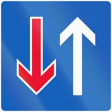 Road sign in Finland - Priority over oncoming traffic.