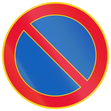 Regulatory road sign in Finland - No parking.