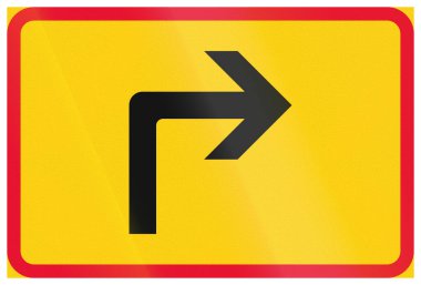 Additional road sign in Finland - Directional arrow to the right.