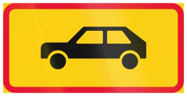 Additional road sign in Finland - The primary sign applies to private vehicles.