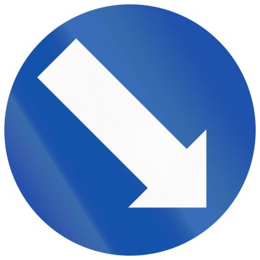 Historic road sign in Finland - Keep right (1957-1957).