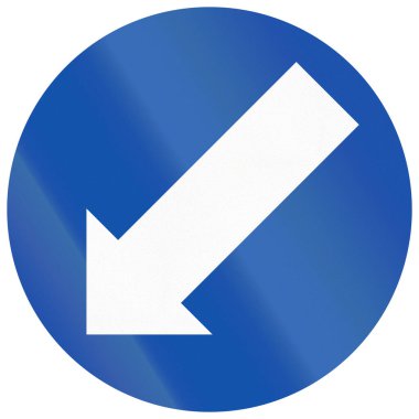 Historic road sign in Finland - Keep left (1957-1957).