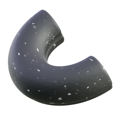 Modern tasarım, ürün görselleri ve pazarlama ve web içeriğinde soyut markalaşma için uygun koyu benekli 3D kıvrımlı form.