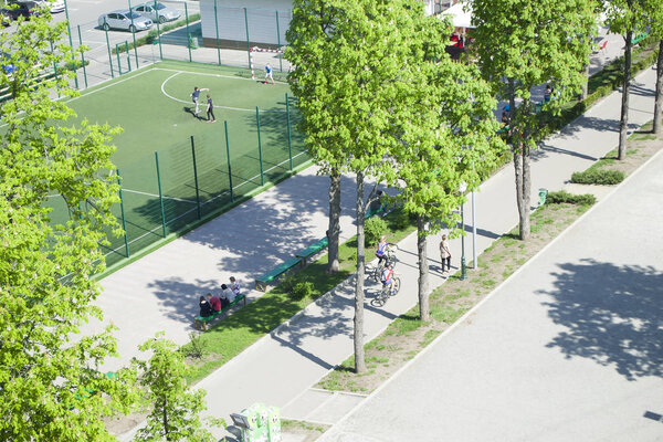 View from cableway in the city park.