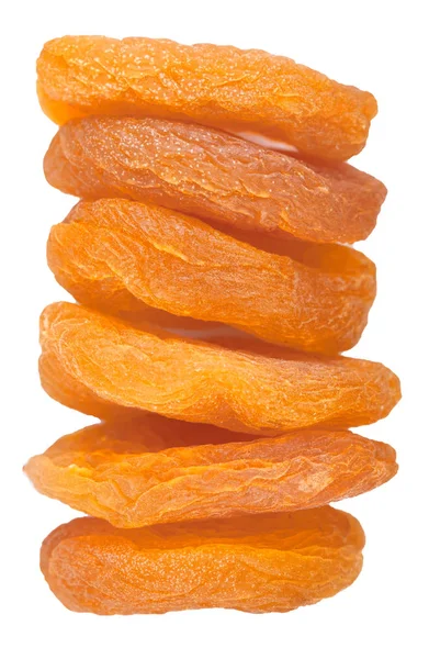 Ingrédient Abricot Séché Referme Isolé Sur Fond Blanc Fruit Abricot — Photo
