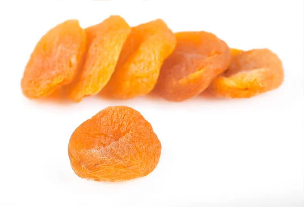 Torkad Aprikos Ingrediens Närbild Isolerad Vit Bakgrund Orange Aprikossoppa Frukt — Stockfoto