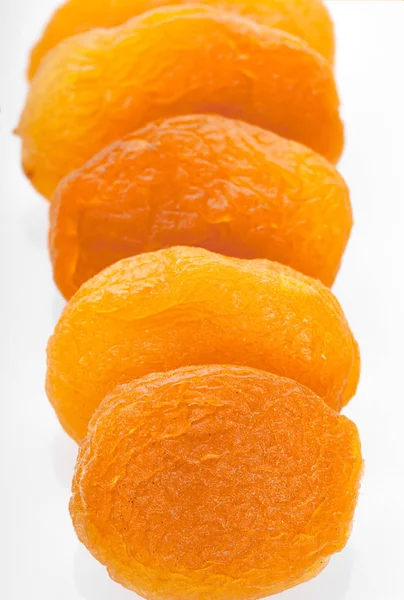 Torkad Aprikos Ingrediens Närbild Isolerad Vit Bakgrund Orange Aprikossoppa Frukt — Stockfoto