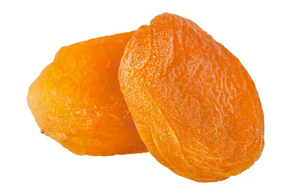 Getrocknete Aprikosenzutat Nahaufnahme Isoliert Auf Weißem Hintergrund Eine Orangefarbene Aprikosenfrucht — Stockfoto