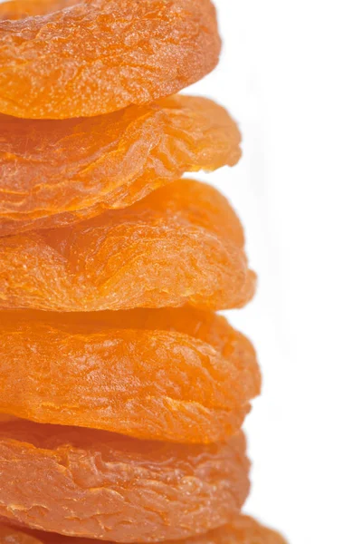 Torkad Aprikos Ingrediens Närbild Isolerad Vit Bakgrund Orange Aprikossoppa Frukt — Stockfoto