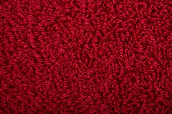 Conceito Tecido Vermelho Textura Close Pano Terrycloth Toalha Fundo Têxtil — Fotografia de Stock