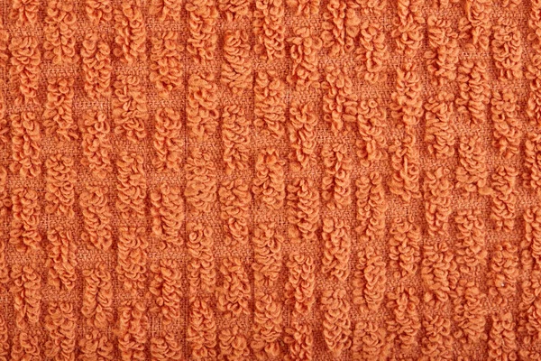 Pomarańczowy Materiał Koncept Tekstury Zbliżenie Tkaniny Ręcznikowej Frotte Lub Tła — Zdjęcie stockowe