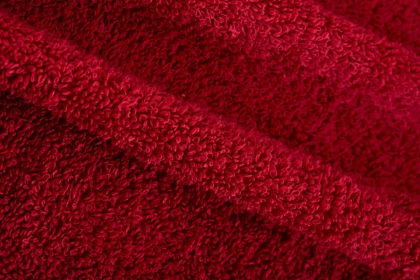 Red Fabric Texture Concept Close Towel Terrycloth Terry Textile Background — 스톡 사진
