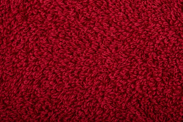 Conceito Tecido Vermelho Textura Close Pano Terrycloth Toalha Fundo Têxtil — Fotografia de Stock