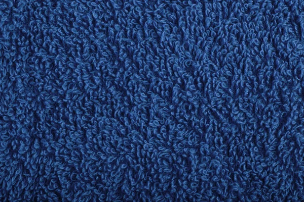 Blauw Weefsel Textuur Concept Close Van Een Handdoek Badstof Badstof — Stockfoto