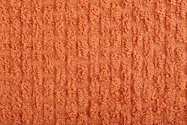 Orange Tyg Och Textur Koncept Närbild Handduk Frotté Duk Eller — Stockfoto