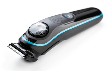 Beyaz arka planda izole edilmiş saç kesicisi. Sakal ve saç makası..