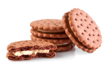 bir ışık dolgulu koyu çikolata bisküvi.