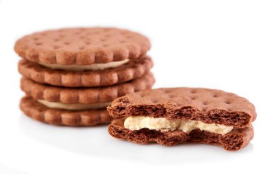 bir ışık dolgulu koyu çikolata bisküvi.