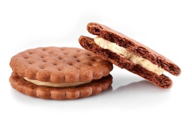 bir ışık dolgulu koyu çikolata bisküvi.