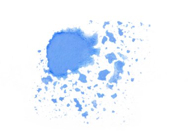 Beyaz arka plan üzerinde izole mavi marker boya doku. Mavi boya vuruş. Desen, doku renkli sulu boya boya. Guaj. Soyutlama.