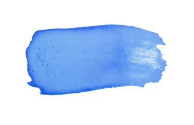 Beyaz arka plan üzerinde izole mavi marker boya doku. Mavi boya vuruş. Desen, doku renkli sulu boya boya. Guaj. Soyutlama.