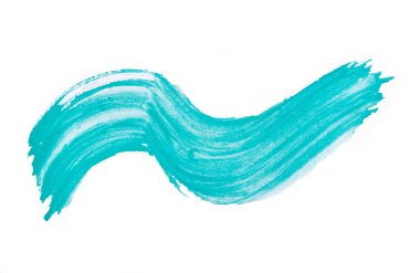 Beyaz arka plan üzerinde izole yeşil işareti boya doku. Yeşil boya vuruş. Desen, doku renkli sulu boya boya. Guaj. Soyutlama.