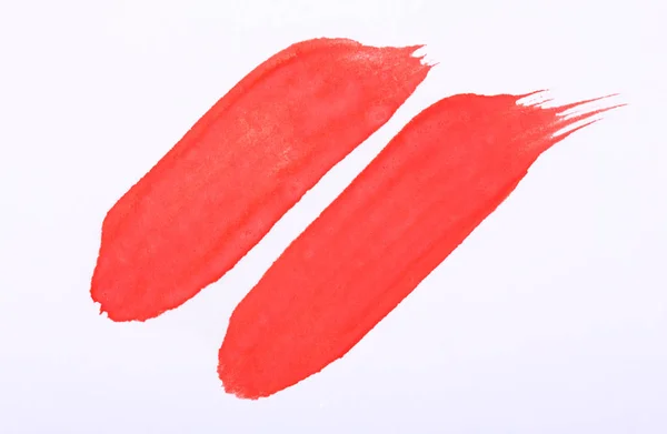 Vörös Markerként Festék Textúra Elszigetelt Fehér Background Vörös Festékkel Stroke — Stock Fotó