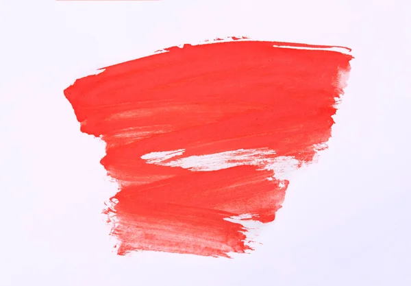 Red marker paint texture isolated on white background. Red paint stroke. Pattern, texture of colored watercolor paint. Gouache. Abstraction.
