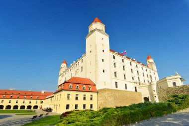 Bratislavsk hrad kalesi geç Gotik tarzda inşa edilmiştir. Bratislava. Slovakya. Orta Avrupa.