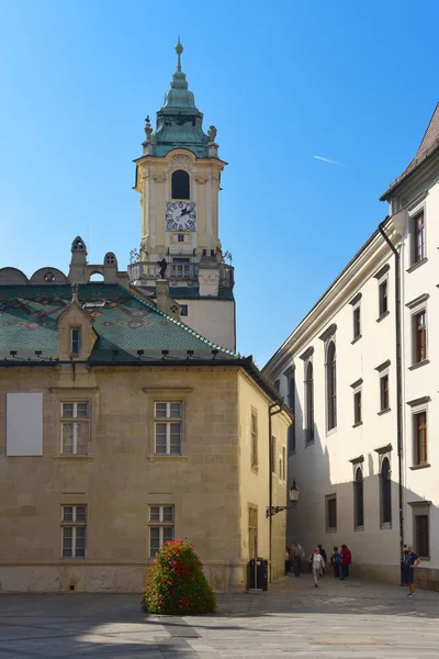 Eski belediye binasının manzarası. Bratislava. Slovakya. Ekim 10, 2018.