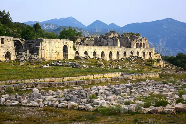 Ruinerna Den Antika Lykiska Staden Tlos Utsikt Över Resterna Den — Stockfoto