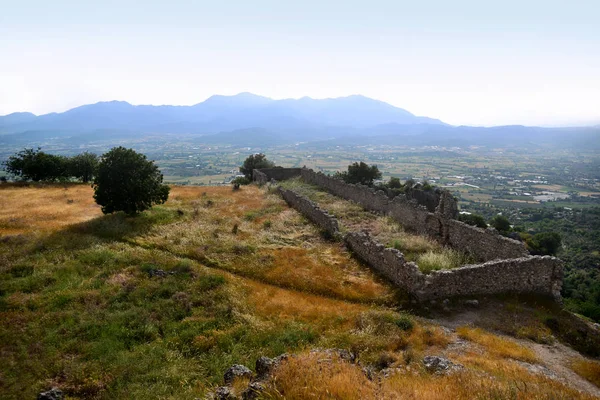 Ruiny Starożytnej Twierdzy Lycian Tlos Świetle Wieczornym Mugla Turcja — Zdjęcie stockowe