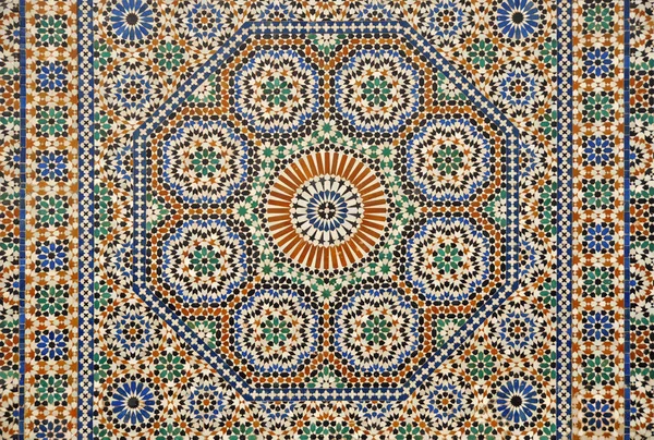 Meknes evin cephesinde Geleneksel Fas desen. Fas.