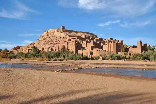 Widok Ait Benhaddou Kasbah Zachodzie Słońca Ouarzazate Maroko — Zdjęcie stockowe