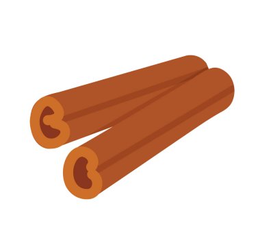 Tarçın çubuklarının düz vektör çizimi. Sıcak kahverengi tonlar, basit çizgi film tarzı. Sonbahar ve kış tasarımları, mevsimlik dekorasyonlar, tarifler, sıcak içecekler, rahat temalar ve tatil projeleri için mükemmel..