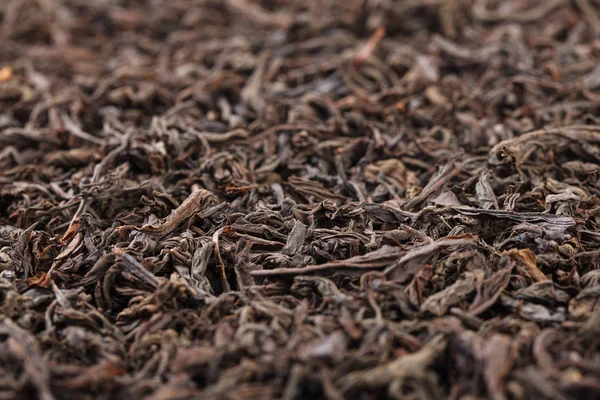 Kurutulmuş Çay Yaprakları Büyük Yaprak Siyah Çay Yakın Plan — Stok fotoğraf