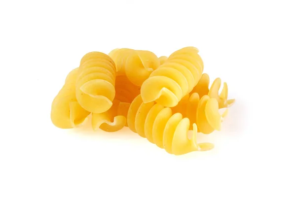 Getrocknete Korkenzieherförmige Pasta Oder Eliche Pasta Über Isoliertem Weißem Hintergrund — Stockfoto