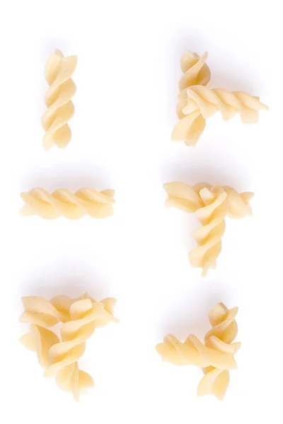 Nourriture Crue Macaroni Italien Pâtes Isolées Sur Fond Blanc Gros — Photo