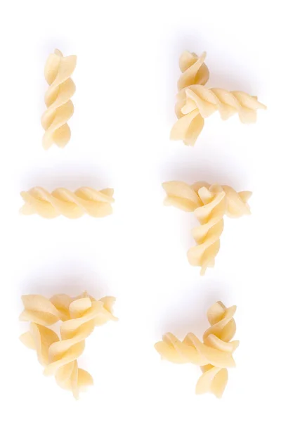 Raw Food Italian Macaroni Pasta Isolated White Background Close — Stock Photo, Image