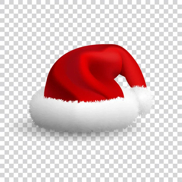 Santa Claus kalap elszigetelt fehér background. Reális vektor-illusztráció . — Stock Vector