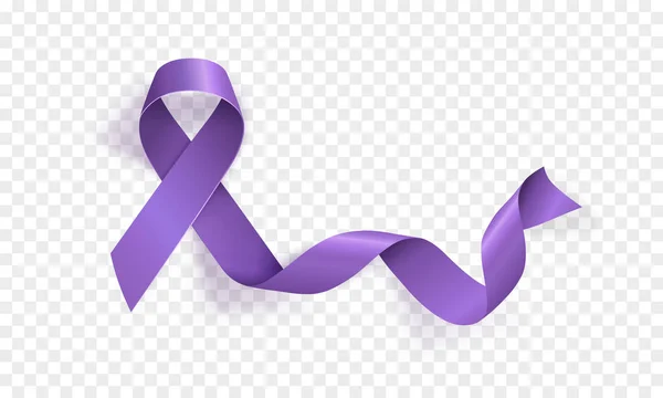 World Cancer Day concept. Lavender Ribbon on a transparent background. Vector illustration. — Stock Vector